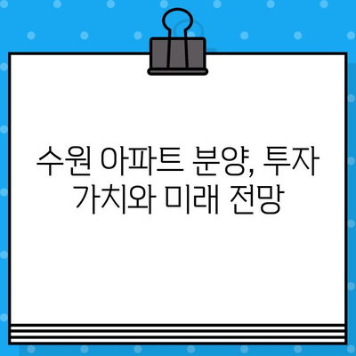 2024년 수원 아파트 분양 예정| 북수원, 영통 등 5곳 상세 일정 공개 | 분양 정보, 청약 가이드, 입지 분석