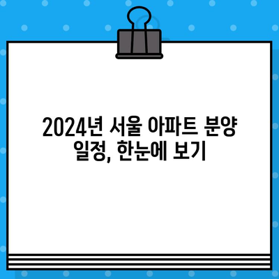 2024년 서울 아파트 청약분양 일정 & 단지별 분석 | 분양 일정, 청약 자격, 로또 아파트