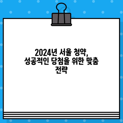 2024년 서울 청약 당첨을 위한 4가지 전략 | 로또 당첨 확률 높이는 맞춤 전략