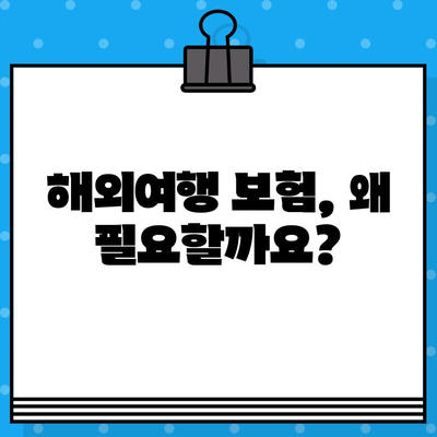 해외여행 보험, 안전 여행의 필수템? | 해외여행 보험 가입 이유, 장점, 추천