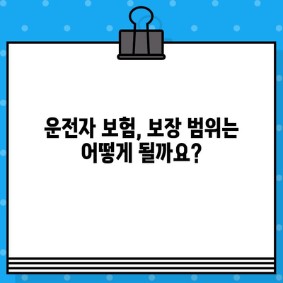 운전자 보험 가입 여부 확인| 나에게 필요한 보험인지 확인하세요 | 보험료 비교, 보장 범위, 가입 요령