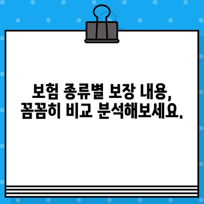 나에게 딱 맞는 보험 찾기! 보험 종류별 보장 내용 꼼꼼 분석 가이드 | 보험 비교, 보장 분석, 보험 추천