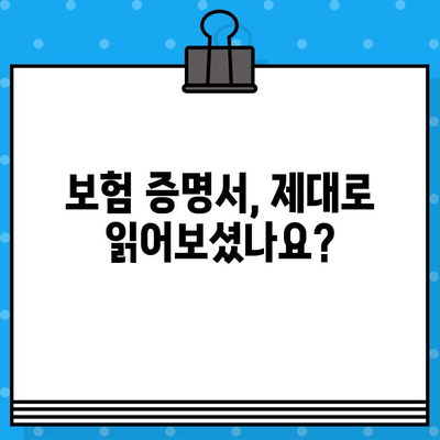 내 보험 증명서 완벽 분석| 보장 범위 제대로 이해하기 | 보험, 보장, 증명서, 분석, 가이드