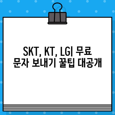 무료 문자 보내기 가이드| SKT, KT, LG 통신사별 방법 총정리 | 무료 문자, 무료 메시지, 통신사별 꿀팁