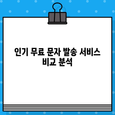 인터넷 무료 문자 발송 서비스 비교분석| 어떤 서비스가 나에게 맞을까? | 무료 문자, SMS, MMS, 발송, 비교, 추천