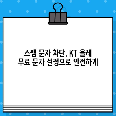 KT 올레 무료 문자 보안 설정 가이드 | 개인정보 보호, 안전하게 문자 이용하기