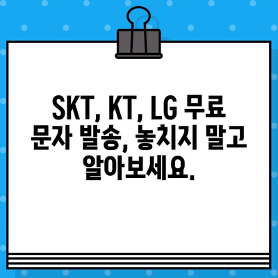 SKT, KT, LG 사용자를 위한 무료 문자 발송 가이드 | 무료 문자 보내기, 통신사별 안내, SMS 발송