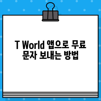 T World 무료 문자 서비스 이용 방법| 간편하게 문자 보내기 | T World, 무료 문자, 사용 방법, 안내