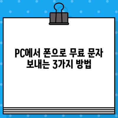 PC에서 내 폰으로 무료 문자 보내기| 간편한 방법 3가지 | 무료 문자, 폰 연동, PC 문자 보내기