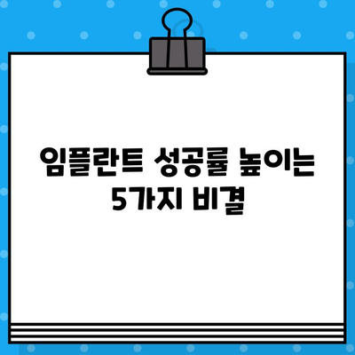 임플란트 성공의 비결| 장기적인 성공을 위한 실패 예방 팁 | 임플란트, 치료, 유지 관리, 성공, 실패 방지