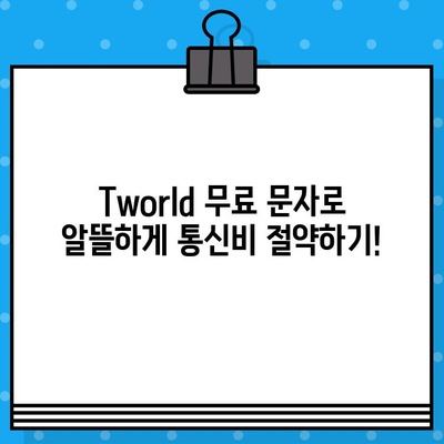 Tworld 무료 문자 서비스 활용 가이드 | 무료 문자 보내기, 데이터 사용량 절약 팁