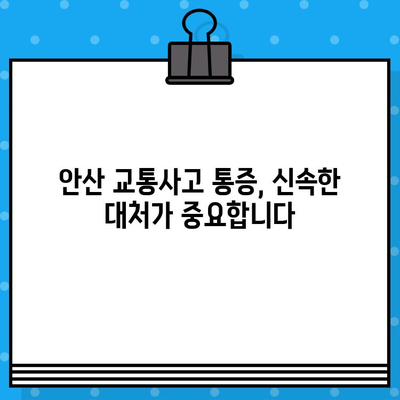 안산 교통사고 후 통증 해소, 어떤 병원을 가야 할까요? | 안산 교통사고 병원, 통증 치료, 신속한 대처