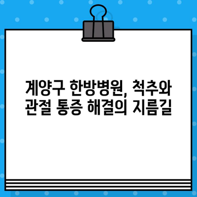 계양구 한방병원의 세심한 케어로 통증을 이겨내세요 | 통증 완화, 한방 치료, 계양구 한방병원, 척추 질환, 관절 질환