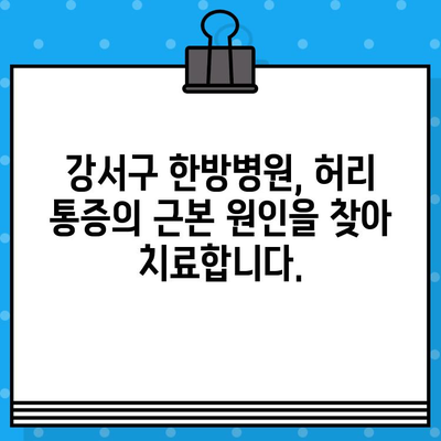 강서구 허리 통증, 한방 치료로 해결하세요! | 강서구 한방병원, 허리 통증 치료, 척추 질환