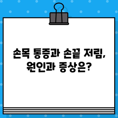 손목 통증, 손끝 저림? 병원 진료부터 관리까지, 비용까지 알아보세요! | 손목 통증, 손끝 저림, 증상, 관리, 비용, 병원, 진료