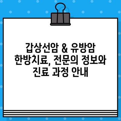 갑상선암 & 유방암 입원 치료, 여성암·한방병원 찾기 가이드 | 서울/경기 지역, 전문의 정보, 입원 비용 비교