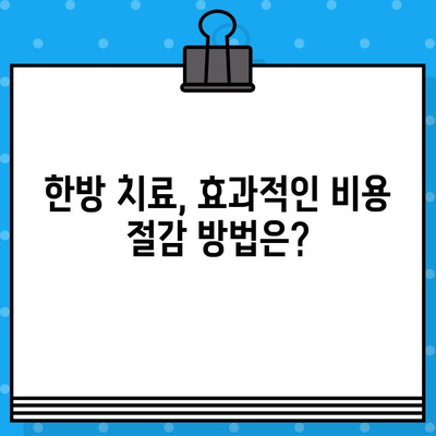 한방 병원 비용| 통증 발생 시 치료비 상세 가이드 | 한방 치료, 비용, 진료, 통증, 건강보험
