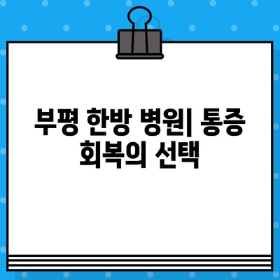 부평 한방 병원| 통증 회복의 선택 | 침, 뜸, 부항, 한약, 추나요법, 근골격계 질환, 만성 통증