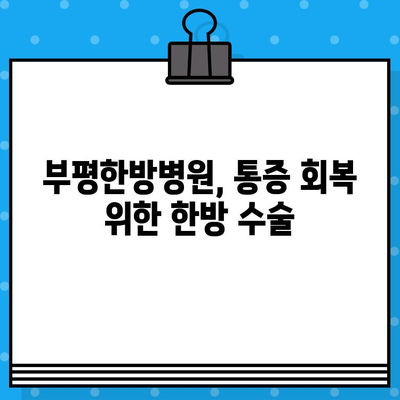 부평한방병원 통증 회복, 수술료는 얼마일까요? | 통증 치료, 한방 수술, 비용 안내