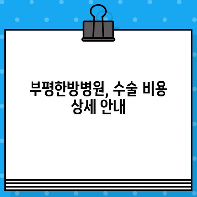 부평한방병원 통증 회복, 수술료는 얼마일까요? | 통증 치료, 한방 수술, 비용 안내