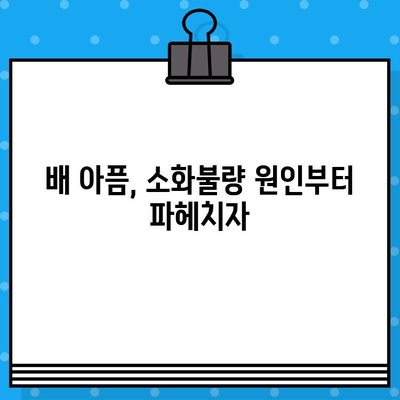 소화불량 병원 선택 가이드| 배 불편함, 이제 걱정 끝! | 소화불량, 배 아픔, 위장 질환, 병원 추천