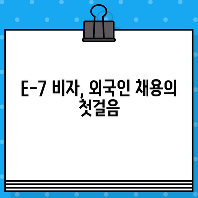 외국인 국내 채용 E-7 비자 발급 완벽 가이드 | E-7 비자, 외국인 채용, 비자 발급 절차, 필요 서류