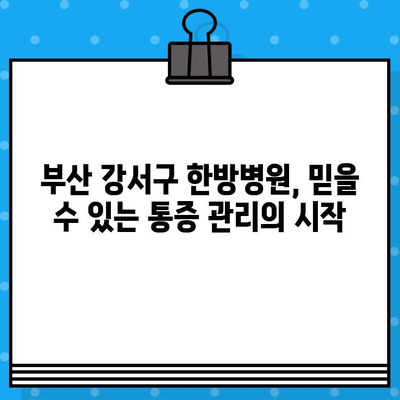 부산 강서구 한방병원 통증 관리| 나에게 맞는 치료법 찾기 | 한방, 침, 뜸, 부항, 추나, 근골격계 질환, 만성 통증