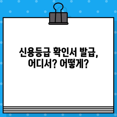 신용평가등급 확인서 당일 발급, 어디서 어떻게? | 신용등급, 당일 발급, 확인 방법, 필요 서류