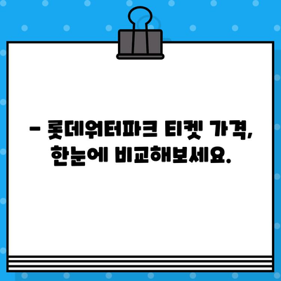 부산 롯데워터파크 티켓 할인 & 예매 가격 완벽 정복 | 최저가, 할인 정보, 예매 방법 총정리