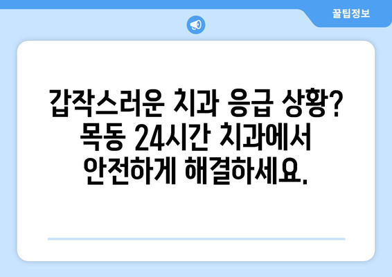 목동 24시간 치과| 밤낮 없는 응급 치료 & 편리한 진료 | 야간진료, 응급치과, 목동