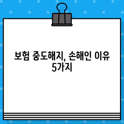 보험 중도해지, 왜 손해일까요? | 해지 전 꼭 알아야 할 5가지 이유 | 보험료, 환급금, 손실 계산