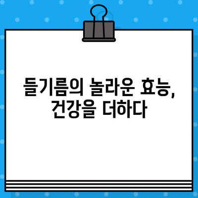 하루 1스푼 들기름, 영양제가 필요 없는 특급 건강 식단 | 건강, 들기름 효능, 섭취 방법, 1일 권장량