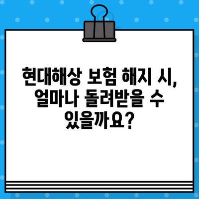 현대해상 보험 해지, 궁금한 모든 것! | 해지 방법, 환급금 계산, 중도 해지 총정리