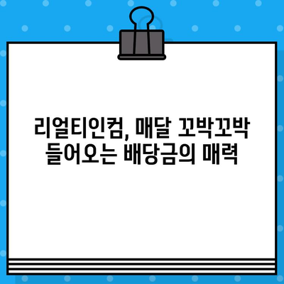 미국 월배당 고배당주 리얼티인컴| 배당금 지급일 & 배당률 상세 분석 | 부동산 투자, 고수익, 배당주