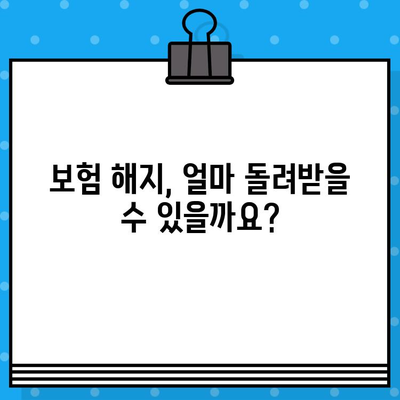 보험 해지하면 얼마 돌려받나요? 해지환급금 계산 및 쌓이는 이유 완벽 정리 | 보험 해지, 환급금, 해약환급금, 계산