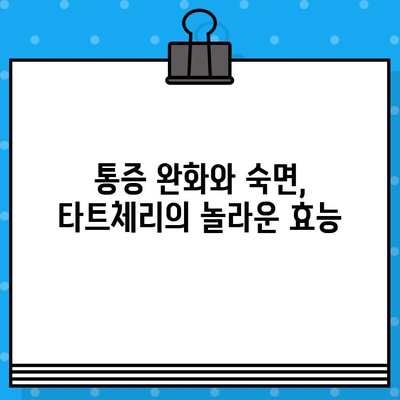 타트체리 효능 부작용 4가지, 복용법과 하루 권장량 완벽 정리 | 건강, 영양, 섭취 팁