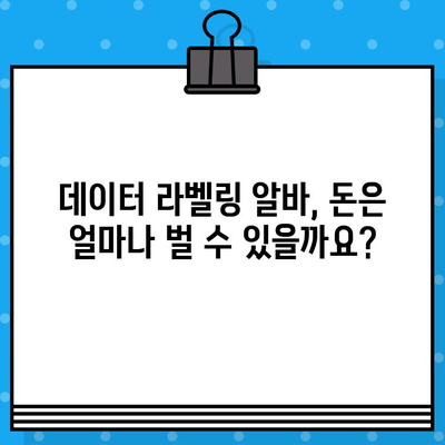 데이터 라벨링 알바, 돈 벌고 싶다면 이 사이트 8곳 꼭 확인해보세요! | 데이터 라벨링, 알바, 부업, 수익, 후기