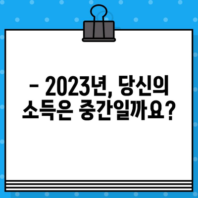 2023년 중위소득 변화, 나의 소득은 어디쯤일까요? | 중위소득, 소득분포, 경제지표