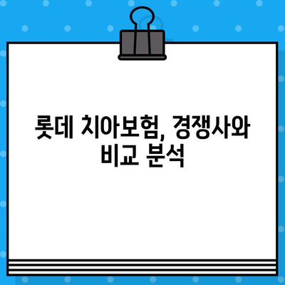 무배당 롯데 치아보험| 보장 범위 & 핵심 비교 가이드 | 치아보험, 보험료, 롯데손해보험