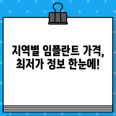 임플란트 가격 비교, 지역별 최저가 찾기 | 나에게 맞는 최상의 선택, 지금 확인하세요!