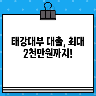 태강대부 대출 전상품 혜택 & 신청 가이드| 최대 2,000만원, 저신용자도 가능 | 대출 비교, 금리, 조건, 서류